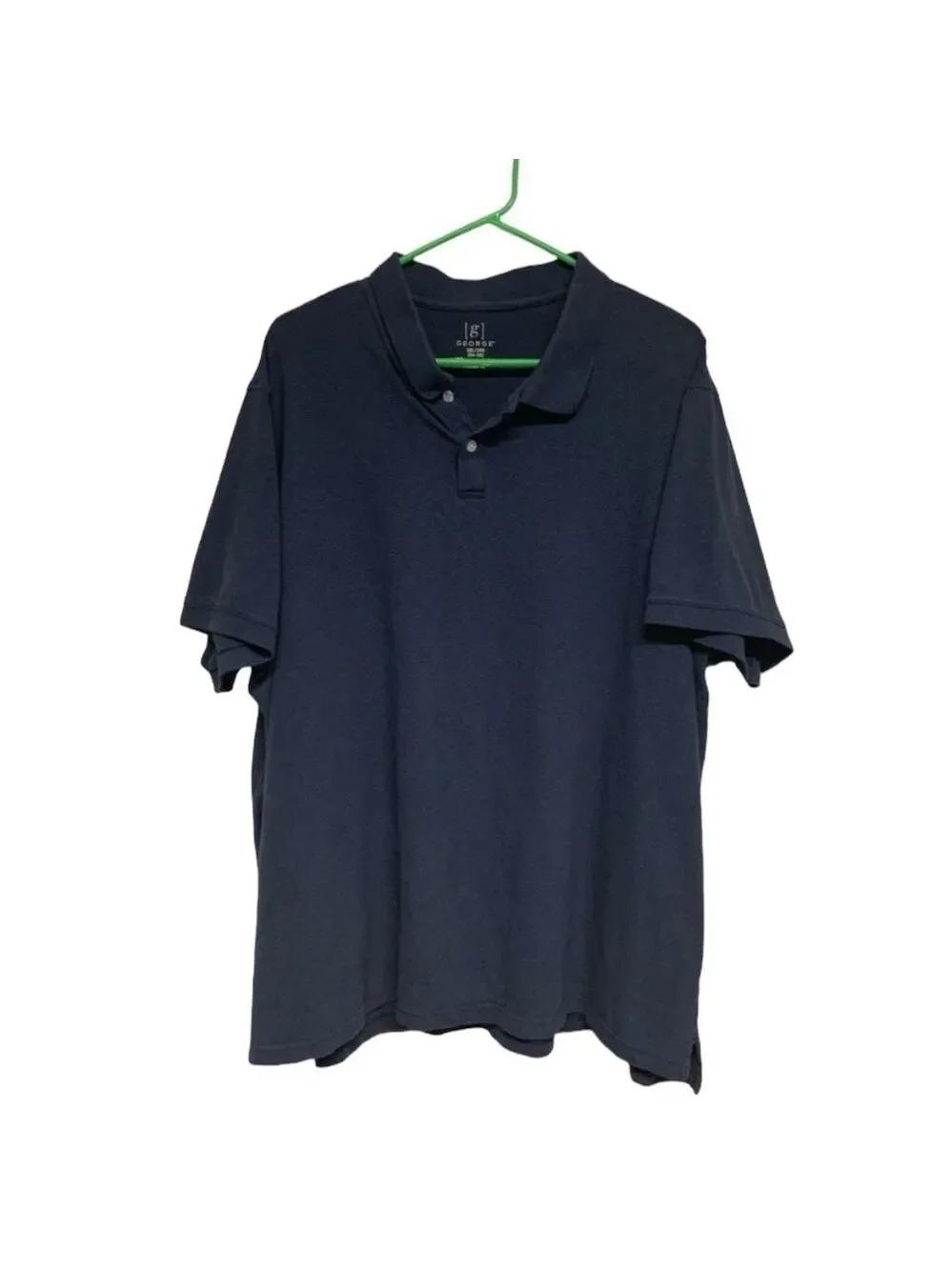 George navy mens polo shirt classic casual short sleeve cotton spandex size 3XL